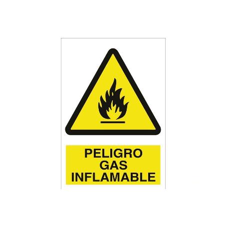 SEÑAL POLIESTIRENO 420X297MM. PELIGRO GAS INFLAMABLE