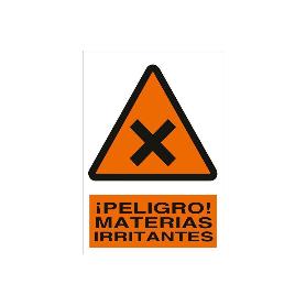 SEÑAL POLIESTIRENO 297X210MM. ¡PELIGRO! MATERIAS IRRITANTES