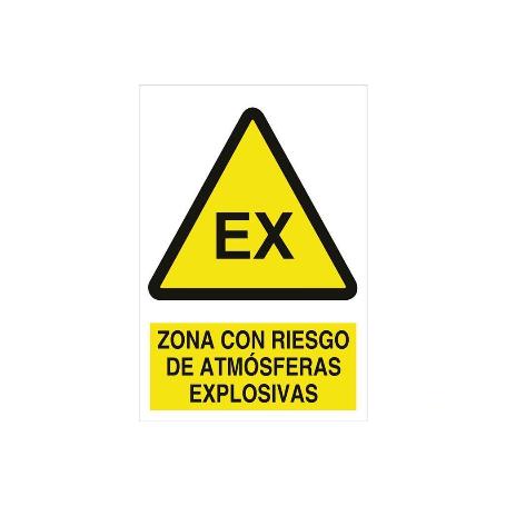 SEÑAL POLIESTIRENO 210X148MM. ZONA CON RIESGO DE ATMÓSFERAS EXPLOSIVAS