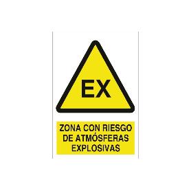 SEÑAL POLIESTIRENO 297X210MM. ZONA CON RIESGO DE ATMÓSFERAS EXPLOSIVAS