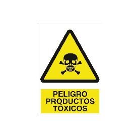 SEÑAL ADHESIVA 210X148 MM. PELIGRO PRODUCTOS TÓXICOS