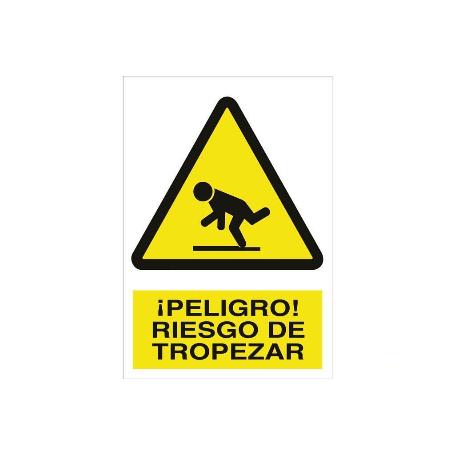 SEÑAL POLIESTIRENO 297X210MM. ¡PELIGRO! RIESGO DE TROPEZAR