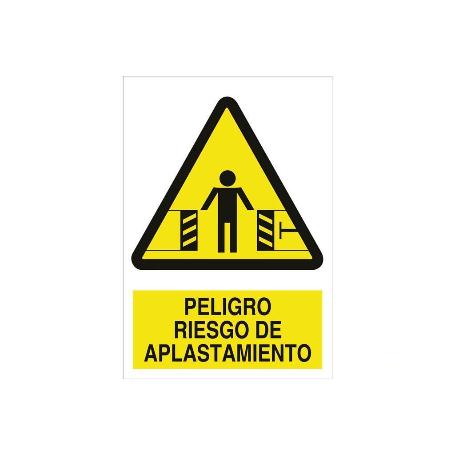 SEÑAL POLIESTIRENO 210 X 148 MM RIESGO DE APLASTAMIENTO. EL DISEÑO DE LA SEÑAL PUEDE VARIAR, PERO EN NINGÚN CASO SE