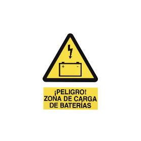 SEÑAL POLIESTIRENO 210 X 148 MM ZONA DE CARGA DE BATERÍAS