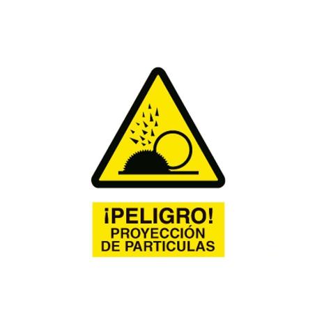 SEÑAL POLIESTIRENO 420X297 MM. PROYECCIÓN PARTÍCULAS. EL DISEÑO DE LA SEÑAL PUEDE VARIAR, PERO EN NINGÚN CASO SE VA