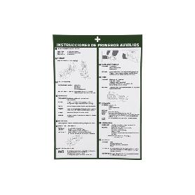 SEÑAL POLIESTIRENO 420X297MM. INSTRUCCIONES PRIMEROS AUXILIOS
