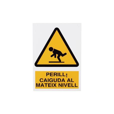 SEÑAL POLIESTIRENO 297X210 MM PERILL CAIGUDA MATEIX NIVELL