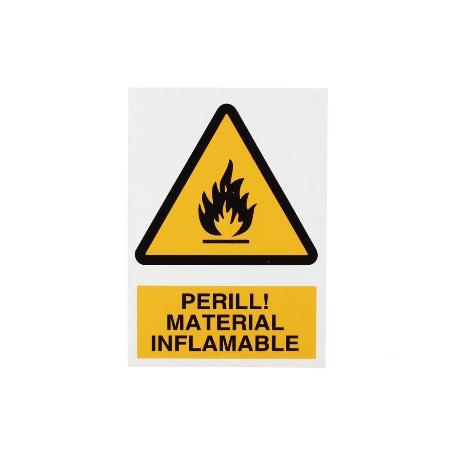SEÑAL POLIESTIRENO 297X210 MM PERILL MATERIAL INFLAMABLE