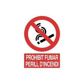 SEÑAL POLIESTIRENO 297X210 MM PROHIBIT FUMAR PERILL