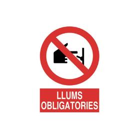 SEÑAL POLIESTIRENO 297X210 MM PROHIBIT LLUMS