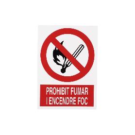 SEÑAL POLIESTIRENO 297X210 MM PROHIBIT FUMAR I ENCENDRE FOC