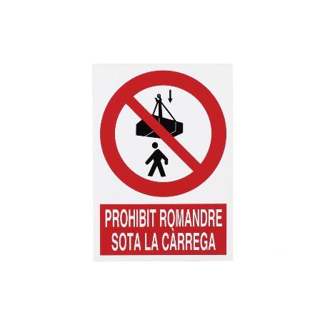 SEÑAL POLIESTIRENO 297X210 MM PROHIBIT ROMANDRE SOTA LA CARREGA
