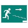 SEÑAL LUMINISCENTE 420X297MM. SEÑAL SALIDA ESCALERA DERECHA BAJADA PICTOGRAMA