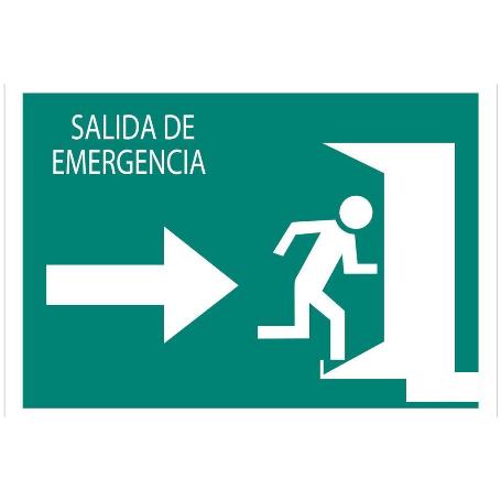 SEÑAL LUMINISCENTE 210X148MM. SALIDA EMERGENCIA DERECHA TEXTO