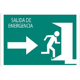 SEÑAL LUMINISCENTE 297X210MM. SALIDA EMERGENCIA DERECHA TEXTO