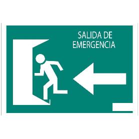 SEÑAL LUMINISCENTE 420X297MM. SALIDA EMERGENCIA IZQUIERDA TEXTO