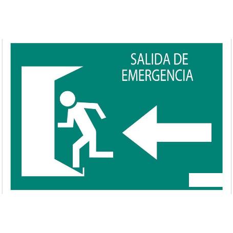 SEÑAL LUMINISCENTE 420X297MM. SALIDA EMERGENCIA IZQUIERDA TEXTO