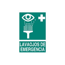 SEÑAL LUMINISCENTE 210X148MM. LAVAOJOS DE EMERGENCIA PICTOGRAMA + TEXTO