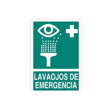 SEÑAL LUMINISCENTE 210X148MM. LAVAOJOS DE EMERGENCIA PICTOGRAMA + TEXTO