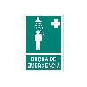 SEÑAL LUMINISCENTE 210X148MM. DUCHA EMERGENCIA IMAGEN + TEXTO