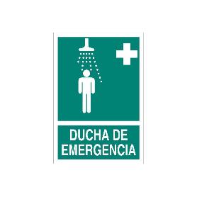 SEÑAL LUMINISCENTE 420X297MM. DUCHA EMERGENCIA IMAGEN + TEXTO
