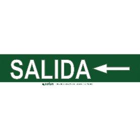 SEÑAL LUMINISCENTE 400X100MM. SEÑAL SALIDA IZQUIERDA