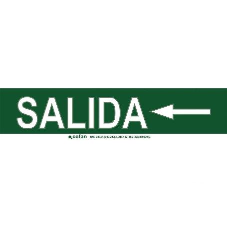 SEÑAL LUMINISCENTE 400X100MM. SEÑAL SALIDA IZQUIERDA