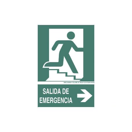 SEÑAL LUMINISCENTE 210X148MM. SALIDA DE EMERGENCIA TEXTO