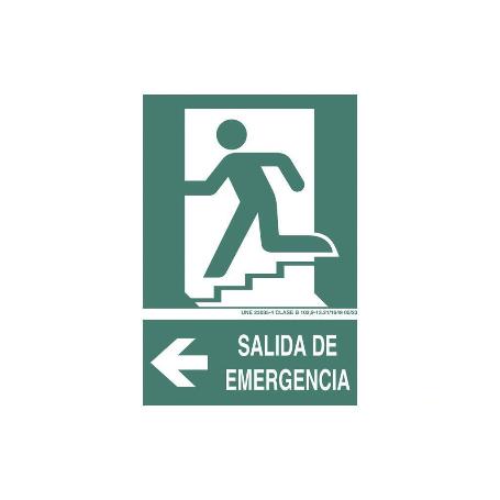 SEÑAL LUMINISCENTE 420X297MM. SALIDA DE EMERGENCIA TEXTO