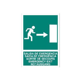 SEÑAL LUMINISCENTE 297X210MM. SALIDA DE EMERGENCIA TEXTO