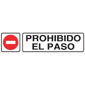 SEÑAL GLASSPACK ADHESIVA 175X45MM. PROHIBIDO EL PASO