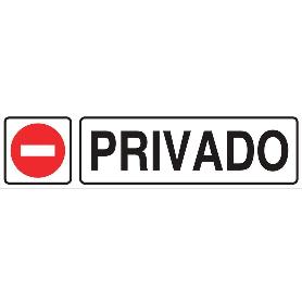 SEÑAL GLASSPACK ADHESIVA 250X62MM. PRIVADO