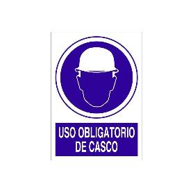 SEÑAL POLIESTIRENO 210X148MM USO OBLIGATORIO DE CASCO