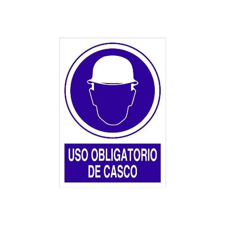 SEÑAL POLIESTIRENO  420X297MM. USO OBLIGATORIO DE CASCO