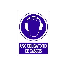 SEÑAL POLIESTIRENO  420X297MM. USO OBLIGATORIO DE CASCOS