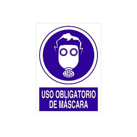 SEÑAL POLIESTIRENO 210X148MM. USO OBLIGATORIO DE MÁSCARA