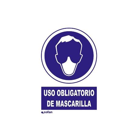 SEÑAL ADHESIVA 210X148MM. USO OBLIGATORIO DE MASCARILLA