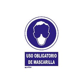SEÑAL ADHESIVA 297X210MM. USO OBLIGATORIO DE MASCARILLA