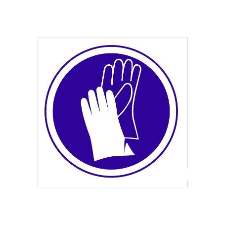 SEÑAL ADHESIVA 148X148MM. OBLIGATORIO GUANTES
