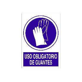 SEÑAL ADHESIVA 297X210MM. USO OBLIGATORIO DE GUANTES