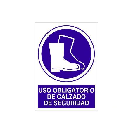 SEÑAL ADHESIVA 297X210MM. USO OBLIGATORIO DE CALZADO DE SEGURIDAD