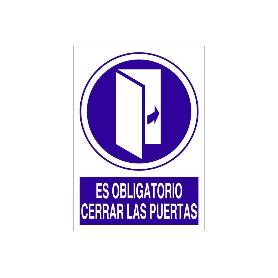 SEÑAL POLIESTIRENO 420X297MM. ES OBLIGATORIO CERRAR LAS PUERTAS