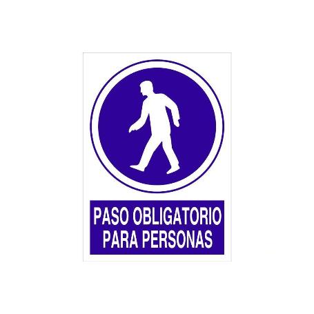 SEÑAL POLIESTIRENO 210X148MM. PASO OBLIGATORIO PARA PERSONAS