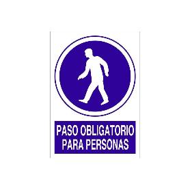 SEÑAL POLIESTIRENO  297X210MM. PASO OBLIGATORIO PARA PERSONAS