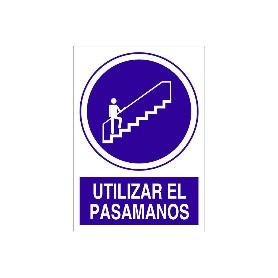 SEÑAL POLIESTIRENO 210X148MM UTILIZAR EL PASAMANOS