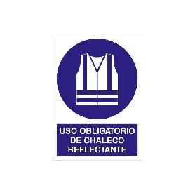 SEÑAL POLIESTIRENO 210X148MM USO OBLIGATORIO DE CHALECO REFLECTANTE