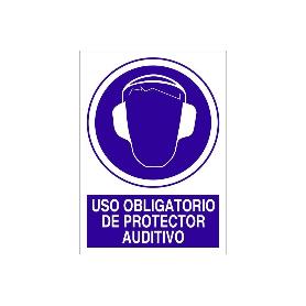 SEÑAL POLIESTIRENO 210X148MM USO OBLIGATORIO DE PROTECTOR AUDITIVO