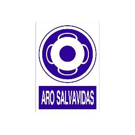 SEÑAL POLIESTIRENO 420X297MM ARO SALVAVIDAS | SEÑAL DE OBLIGACIÓN | TEXTO + PICTOGRAMA | MATERIAL: POLIPROPILENO