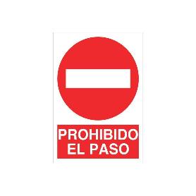 SEÑAL POLIESTIRENO 210X148MM. PROHIBIDO EL PASO