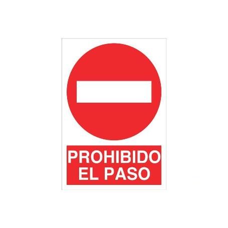 SEÑAL POLIESTIRENO 420X297MM. PROHIBIDO EL PASO